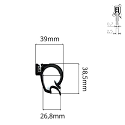 Podstawa klips krawędziowy do kabli do profili o grubości 1-2,5mm C11